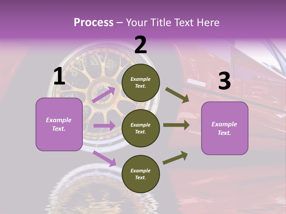 Red Car With Gold Wheels PowerPoint Template