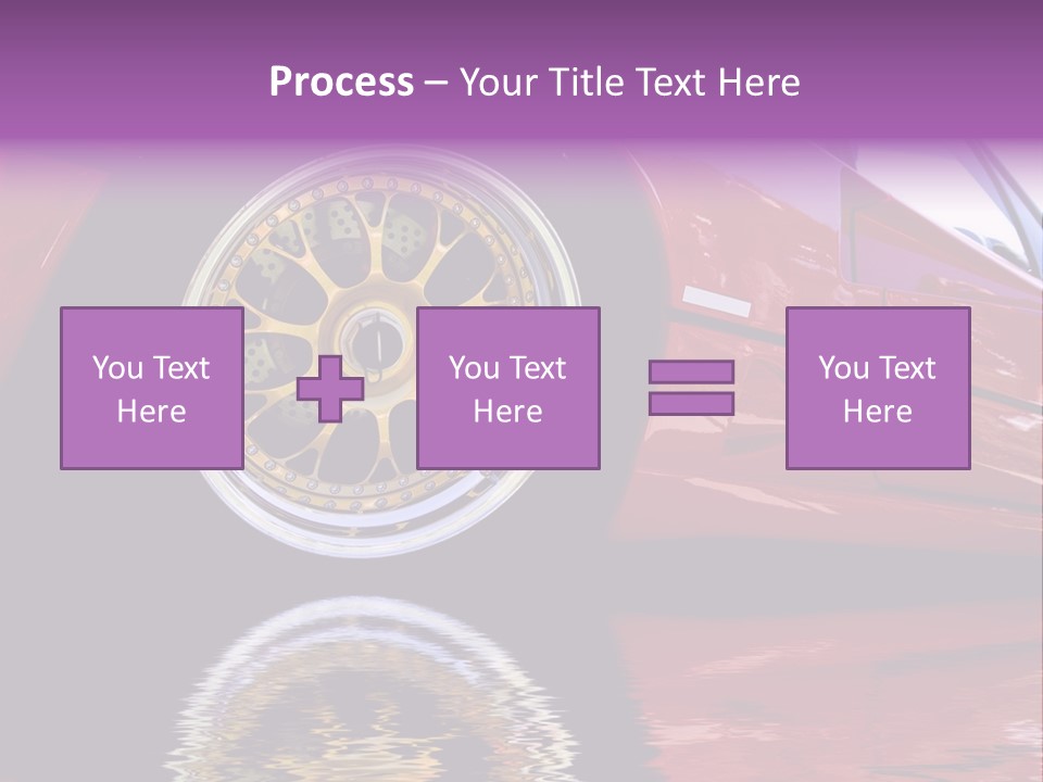 Red Car With Gold Wheels PowerPoint Template
