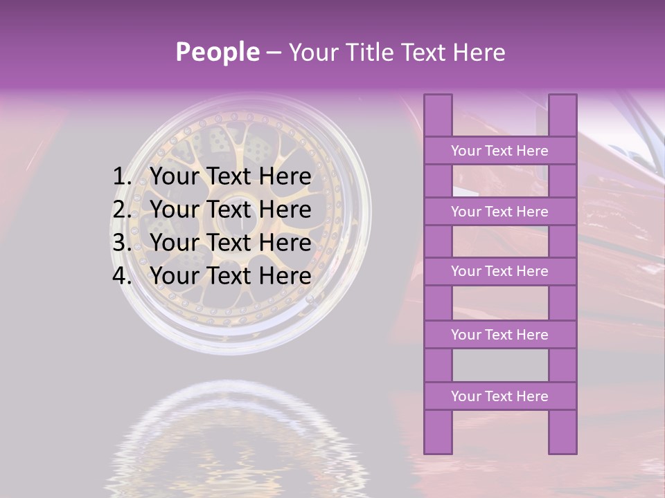 Red Car With Gold Wheels PowerPoint Template