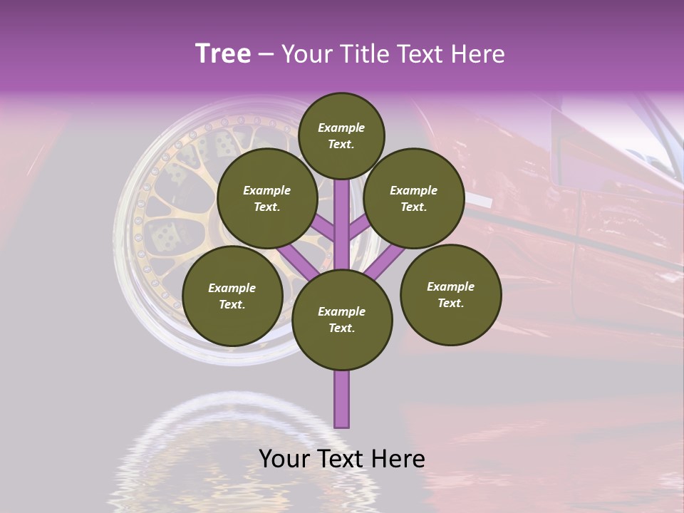 Red Car With Gold Wheels PowerPoint Template