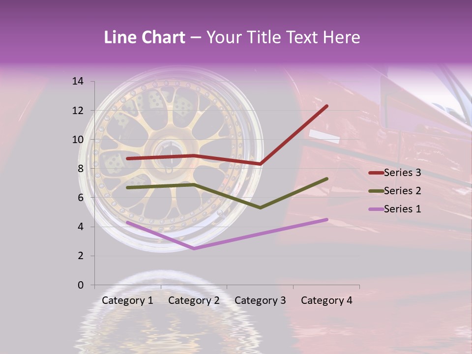 Red Car With Gold Wheels PowerPoint Template