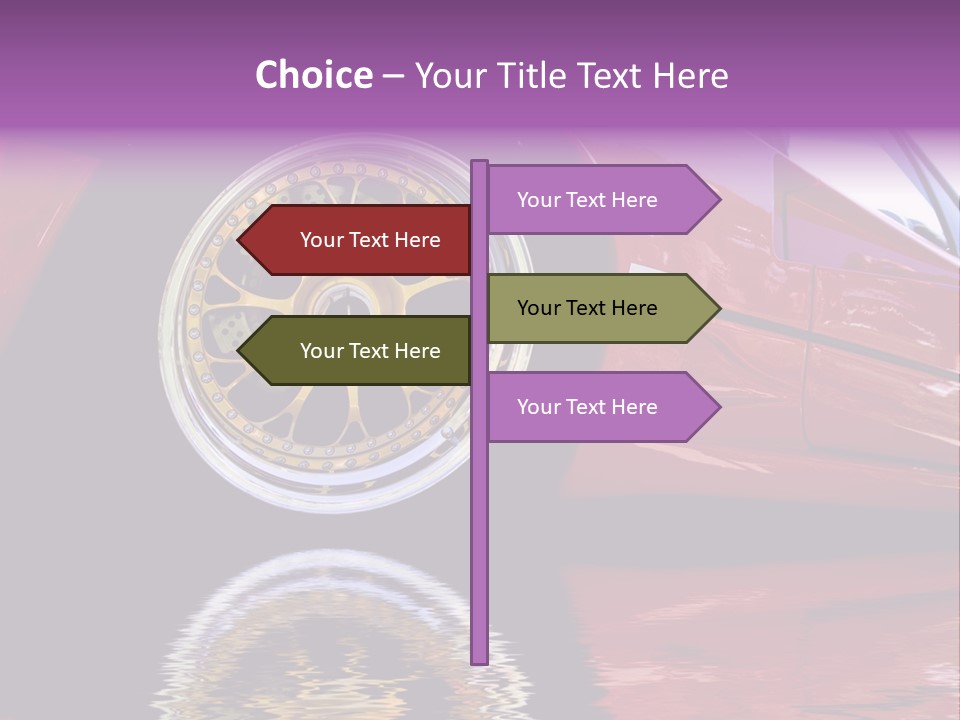 Red Car With Gold Wheels PowerPoint Template