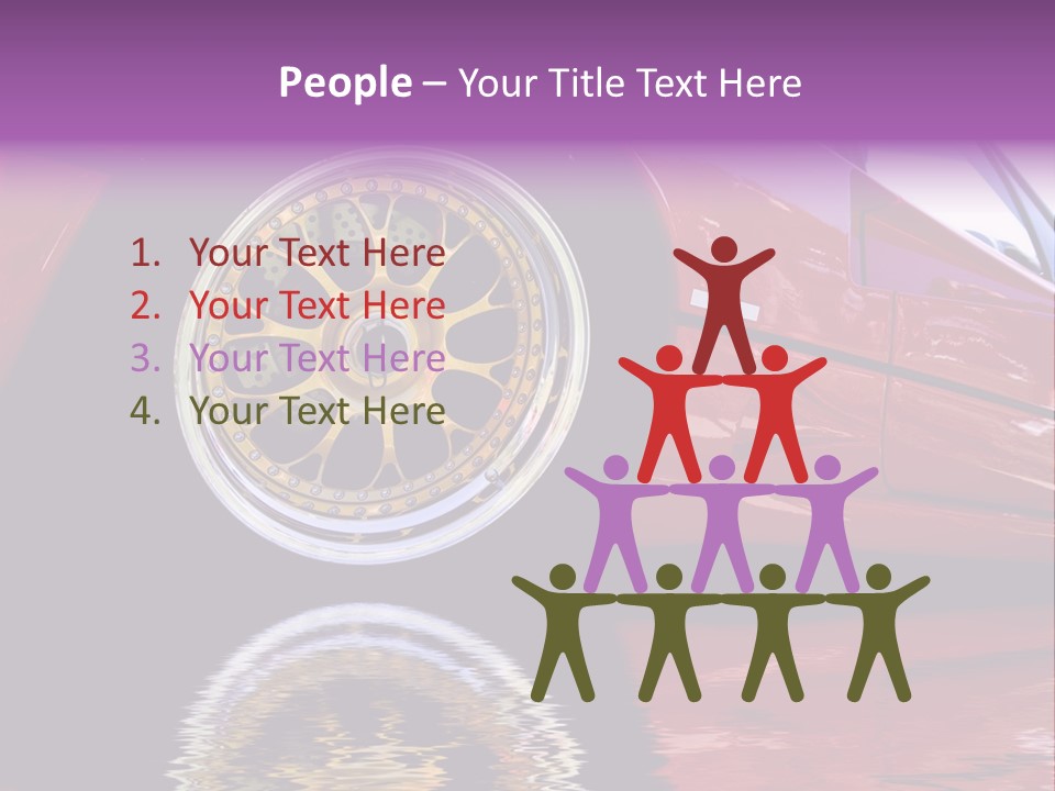 Red Car With Gold Wheels PowerPoint Template