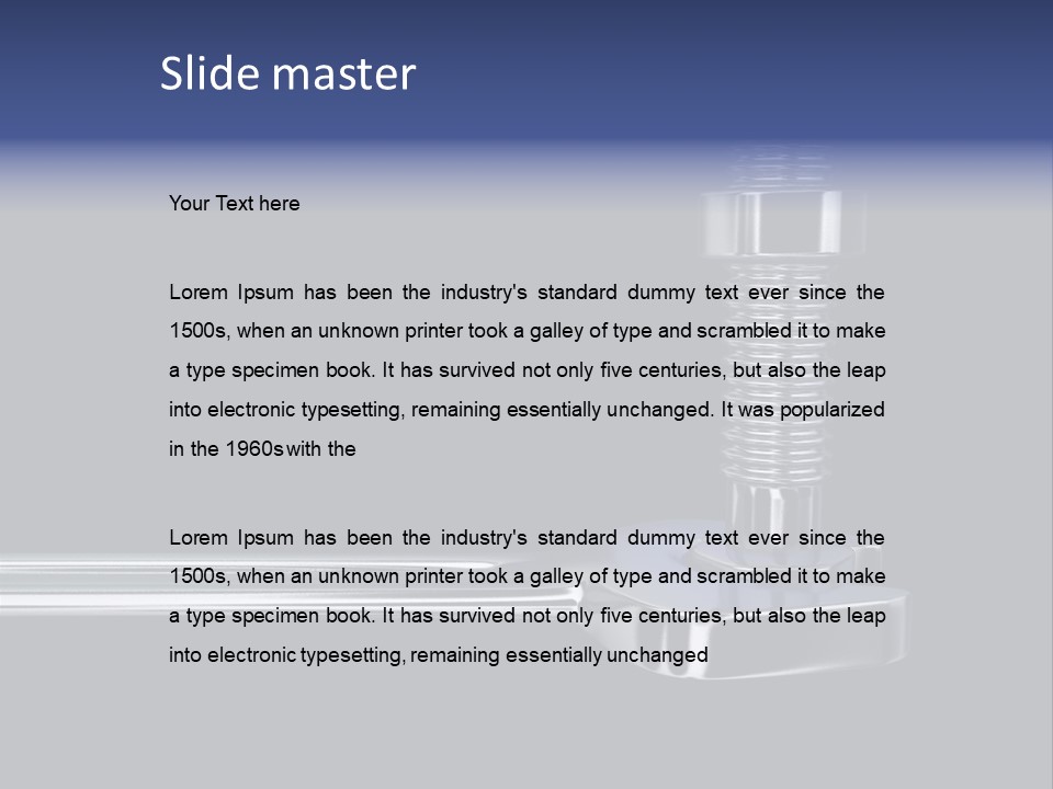 A Wrench And A Bolt On Black Background - 3D Render PowerPoint Template