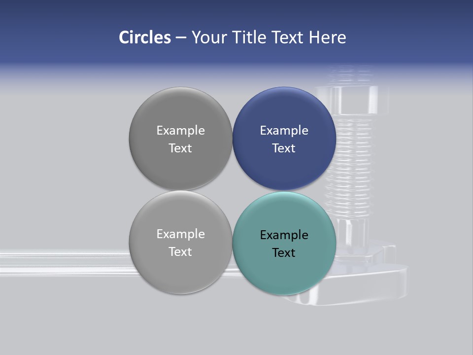 A Wrench And A Bolt On Black Background - 3D Render PowerPoint Template