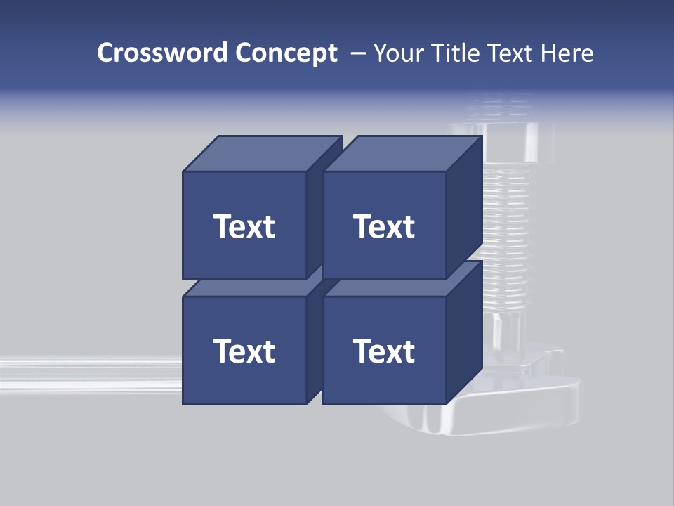 A Wrench And A Bolt On Black Background - 3D Render PowerPoint Template