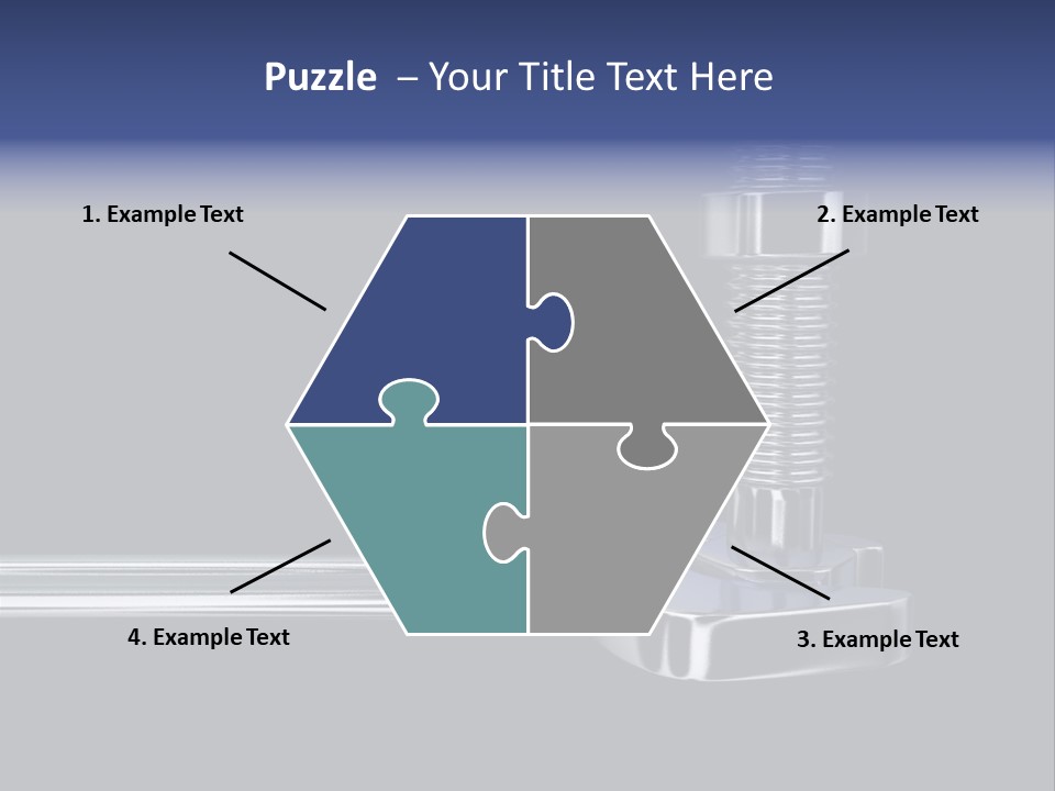 A Wrench And A Bolt On Black Background - 3D Render PowerPoint Template