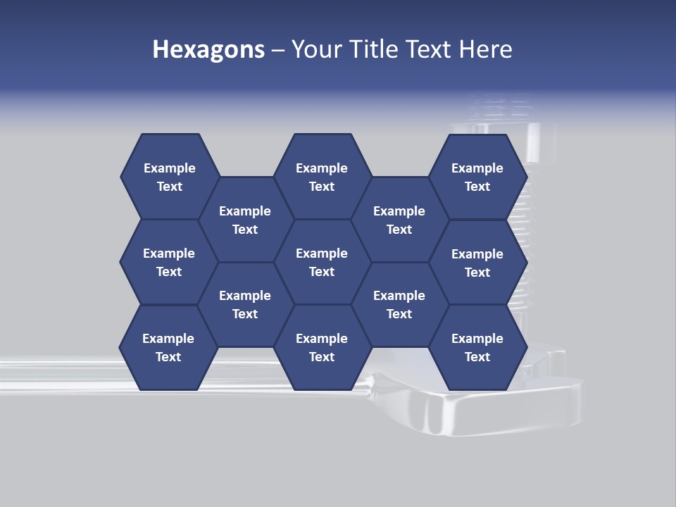 A Wrench And A Bolt On Black Background - 3D Render PowerPoint Template