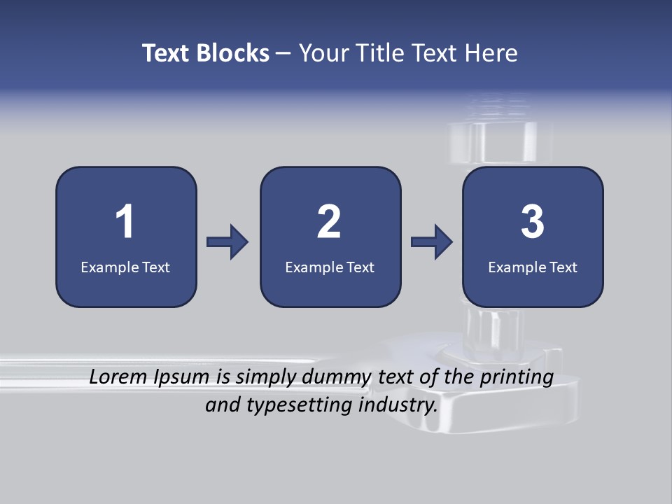 A Wrench And A Bolt On Black Background - 3D Render PowerPoint Template