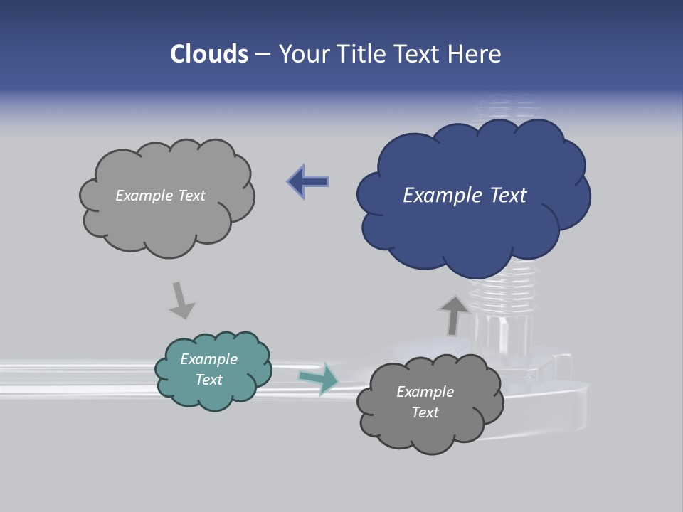 A Wrench And A Bolt On Black Background - 3D Render PowerPoint Template