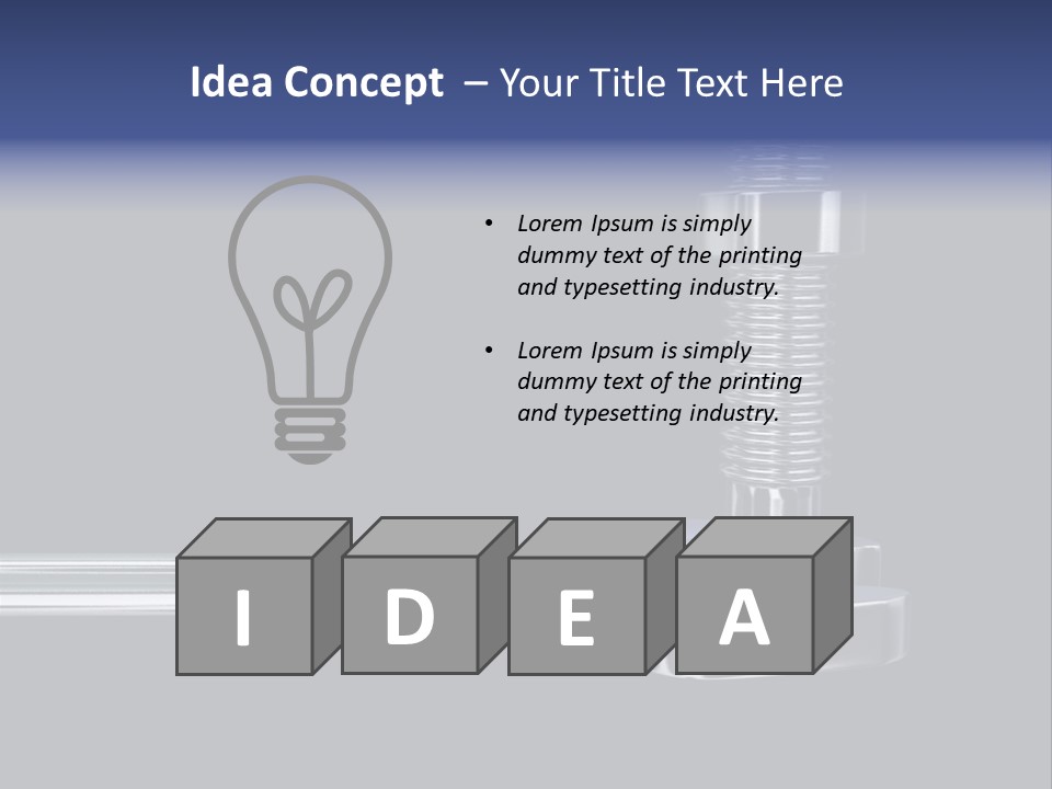 A Wrench And A Bolt On Black Background - 3D Render PowerPoint Template