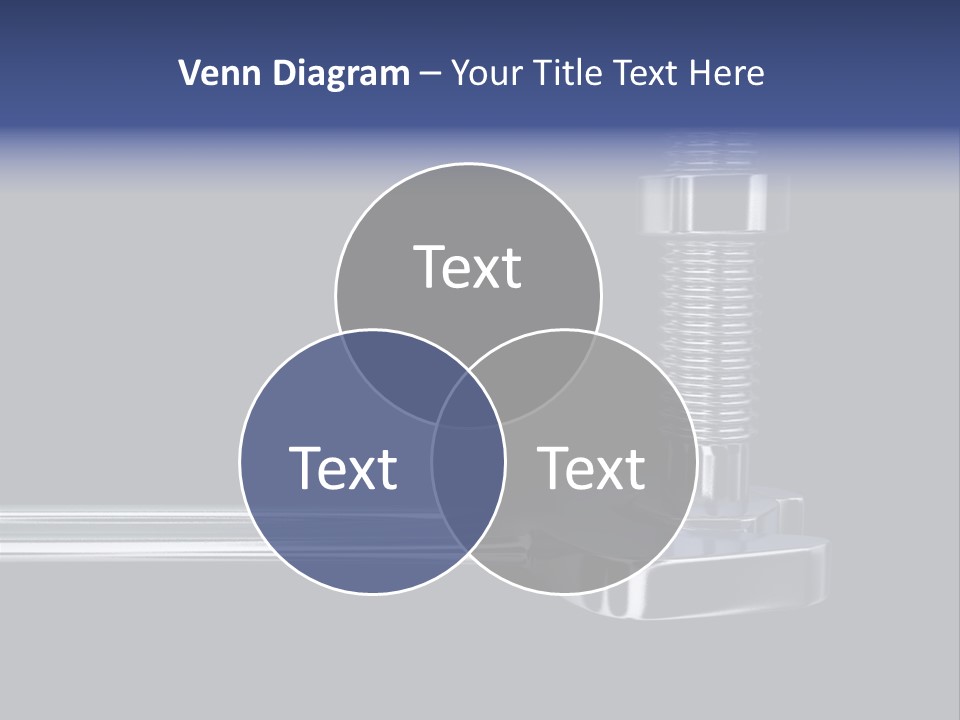 A Wrench And A Bolt On Black Background - 3D Render PowerPoint Template