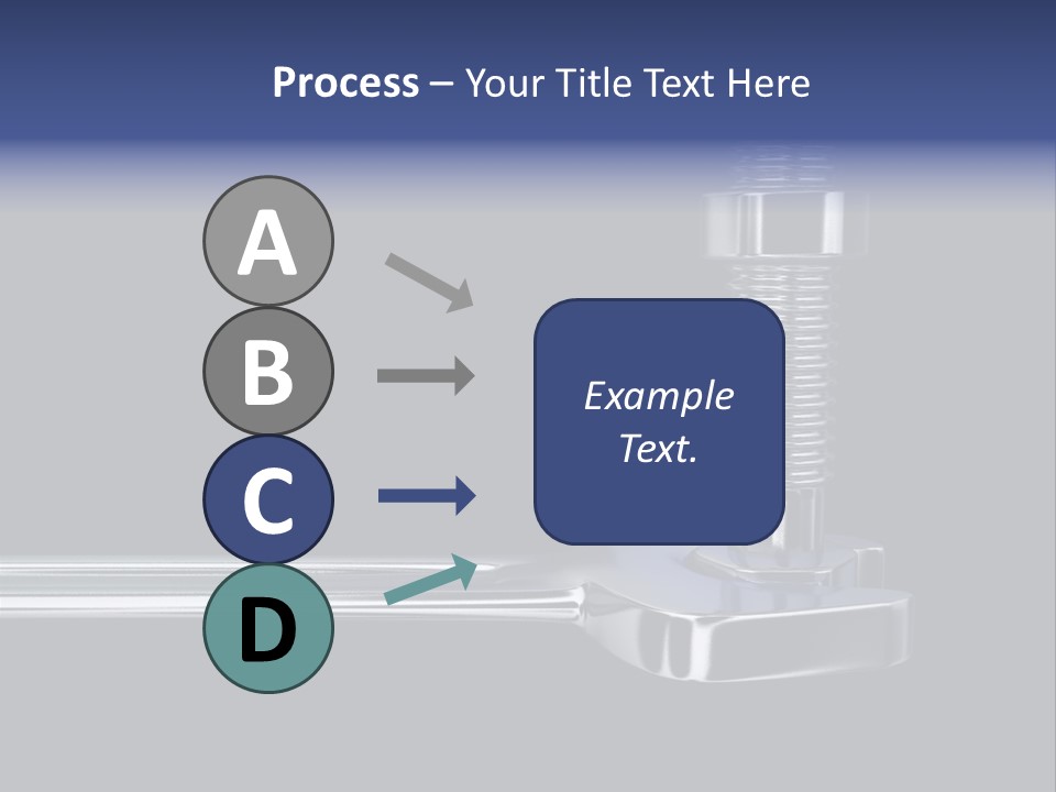 A Wrench And A Bolt On Black Background - 3D Render PowerPoint Template