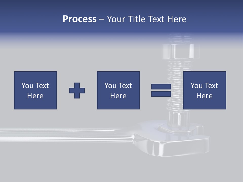 A Wrench And A Bolt On Black Background - 3D Render PowerPoint Template