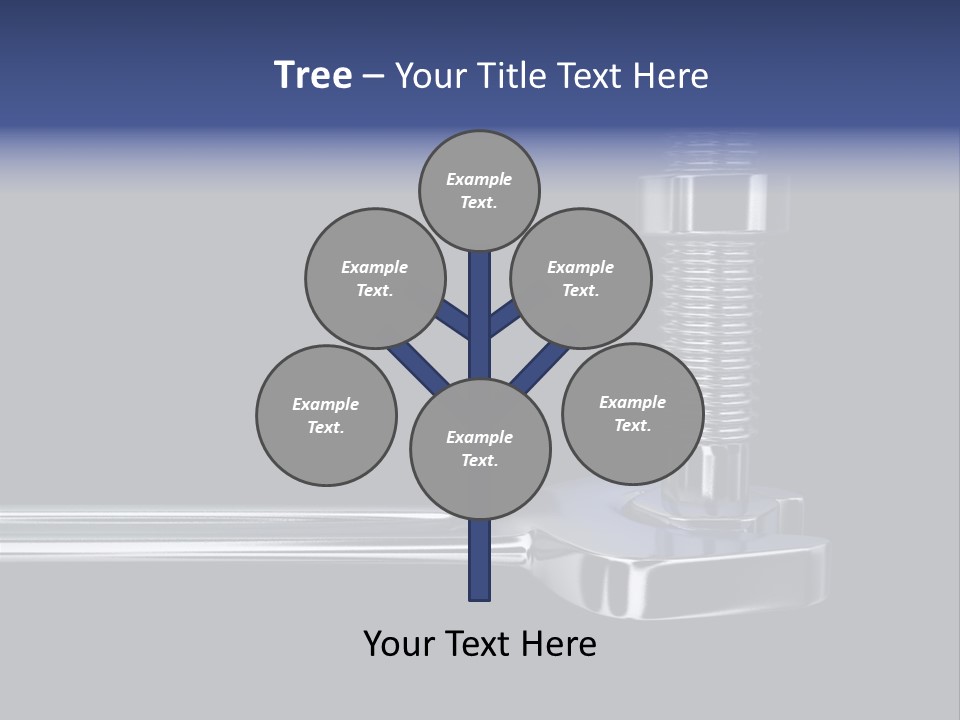 A Wrench And A Bolt On Black Background - 3D Render PowerPoint Template