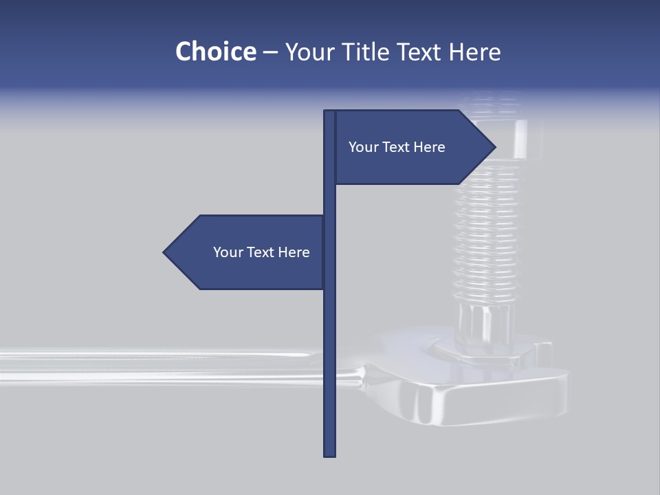 A Wrench And A Bolt On Black Background - 3D Render PowerPoint Template