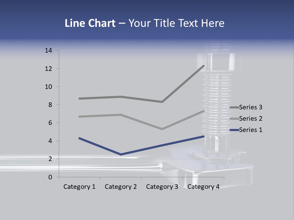 A Wrench And A Bolt On Black Background - 3D Render PowerPoint Template