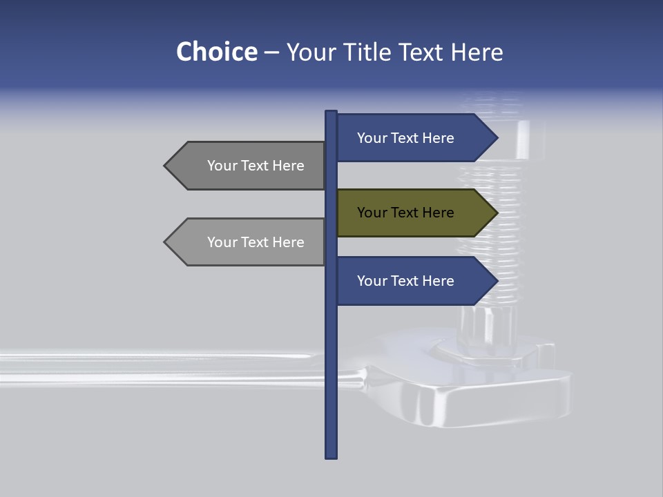 A Wrench And A Bolt On Black Background - 3D Render PowerPoint Template