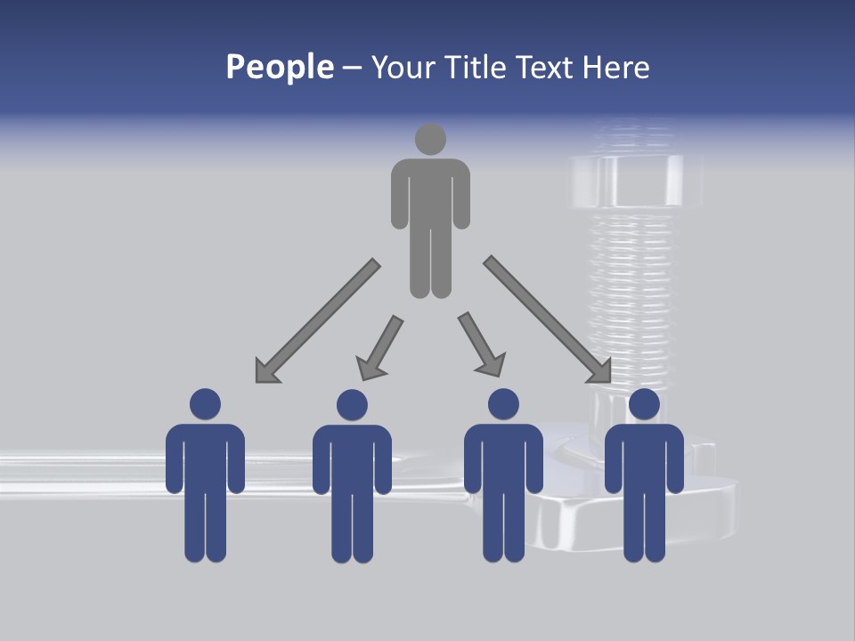 A Wrench And A Bolt On Black Background - 3D Render PowerPoint Template