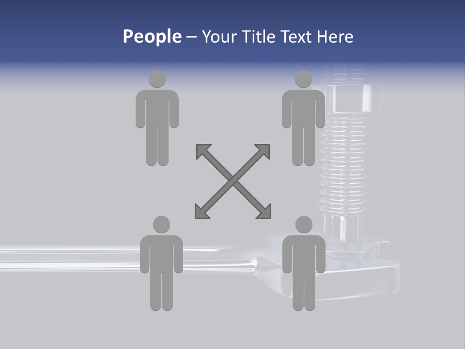 A Wrench And A Bolt On Black Background - 3D Render PowerPoint Template