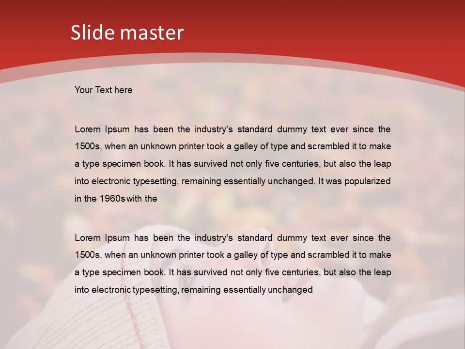 Young Woman Lying In The Fall Leaves PowerPoint Template