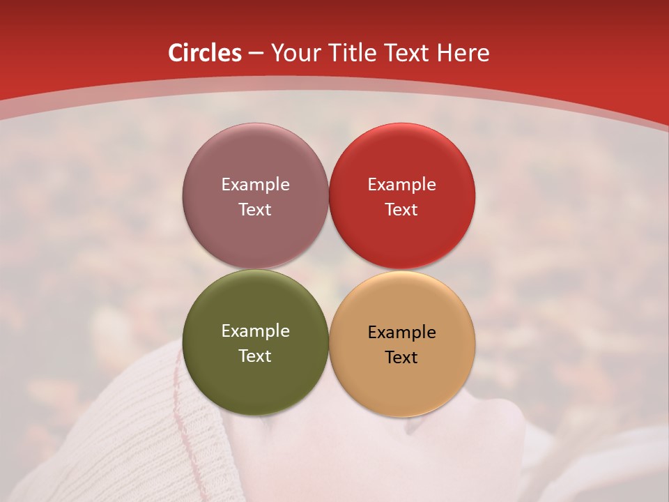 Young Woman Lying In The Fall Leaves PowerPoint Template