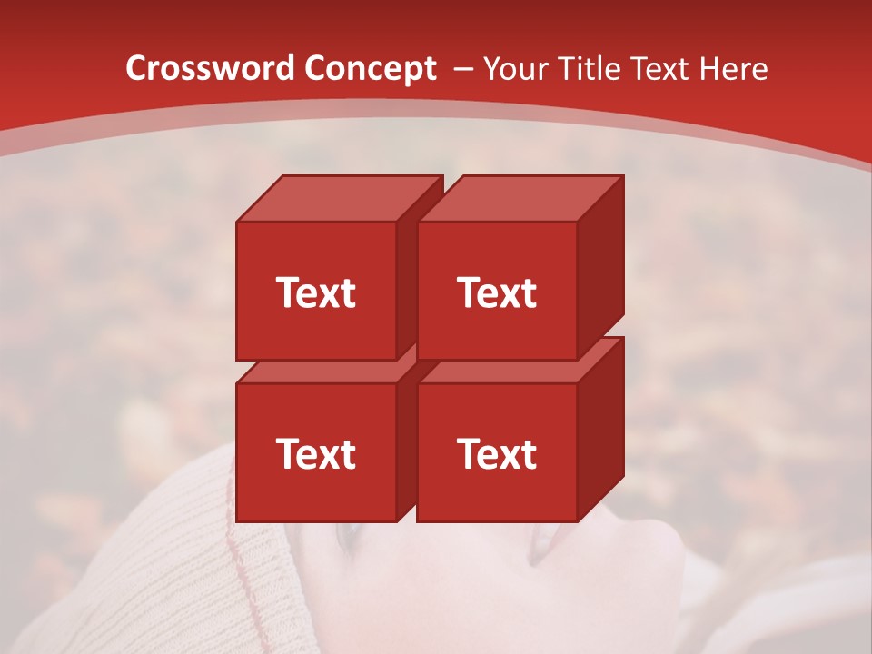 Young Woman Lying In The Fall Leaves PowerPoint Template