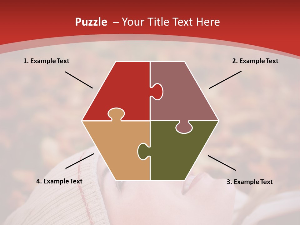 Young Woman Lying In The Fall Leaves PowerPoint Template