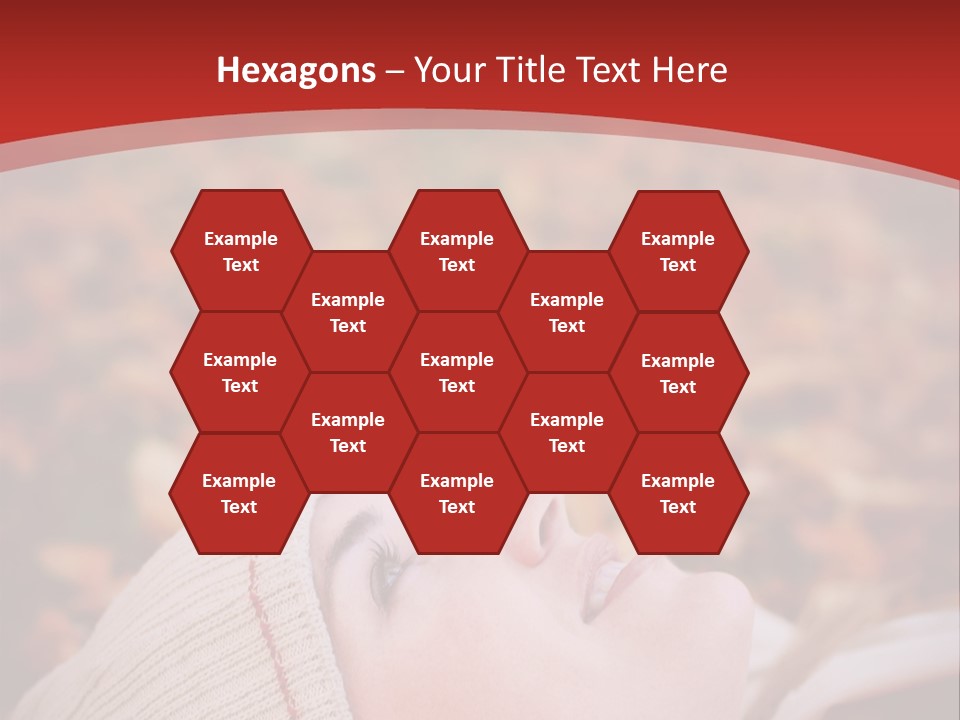 Young Woman Lying In The Fall Leaves PowerPoint Template