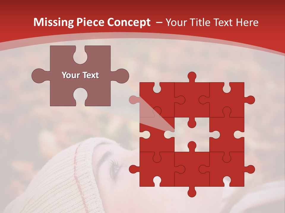 Young Woman Lying In The Fall Leaves PowerPoint Template