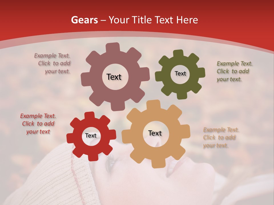 Young Woman Lying In The Fall Leaves PowerPoint Template