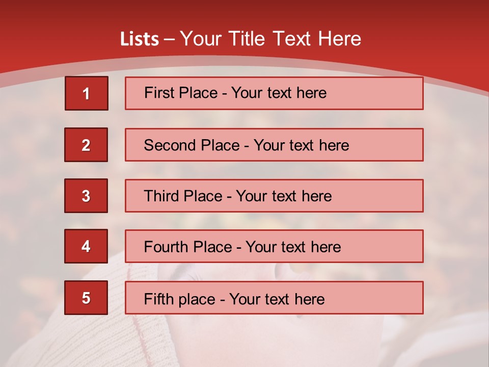 Young Woman Lying In The Fall Leaves PowerPoint Template