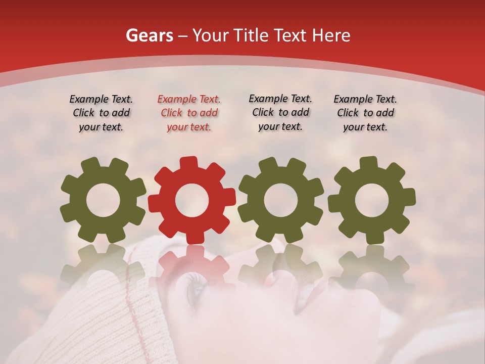 Young Woman Lying In The Fall Leaves PowerPoint Template