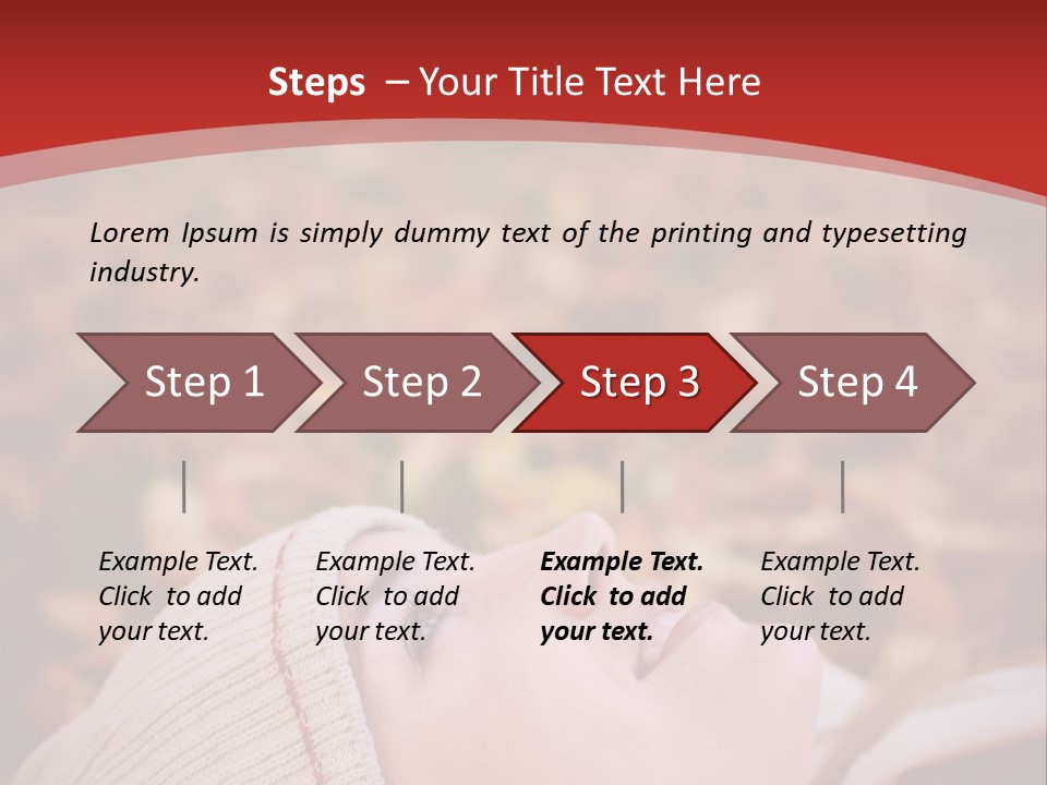 Young Woman Lying In The Fall Leaves PowerPoint Template