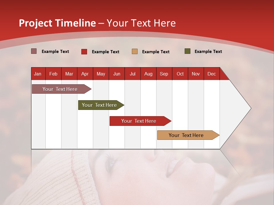 Young Woman Lying In The Fall Leaves PowerPoint Template