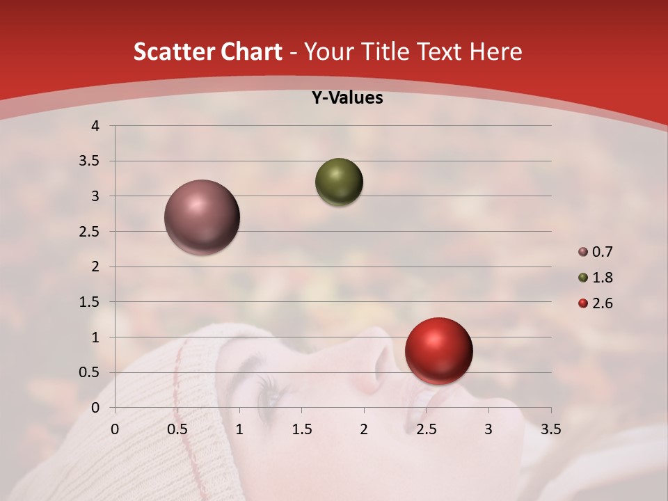 Young Woman Lying In The Fall Leaves PowerPoint Template