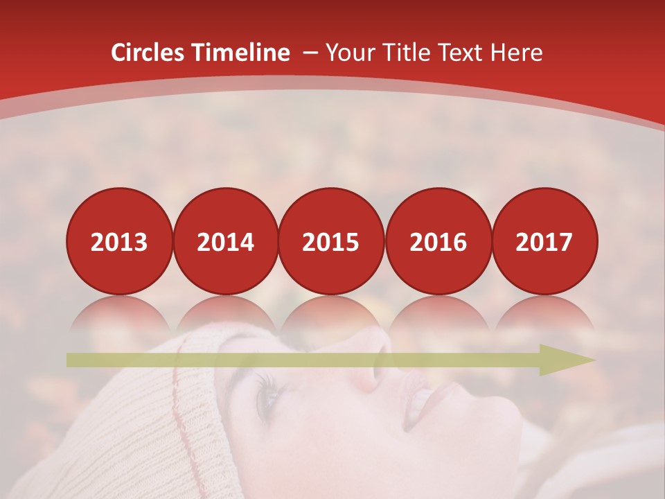 Young Woman Lying In The Fall Leaves PowerPoint Template