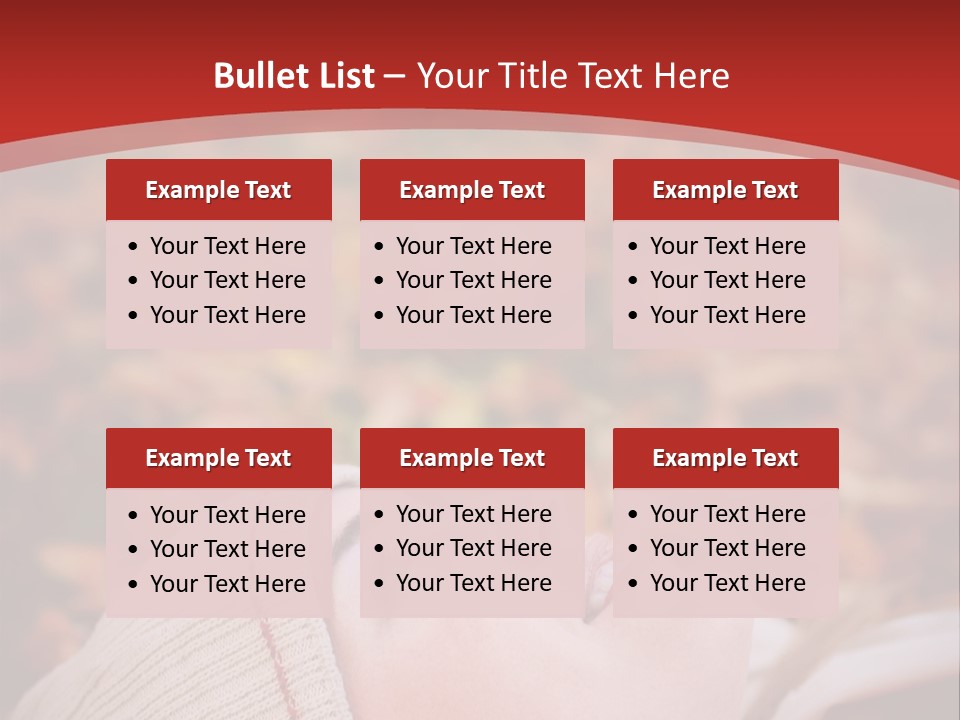 Young Woman Lying In The Fall Leaves PowerPoint Template