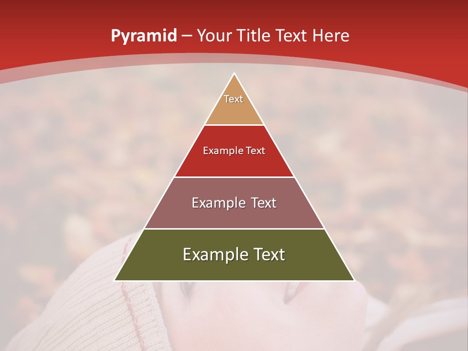 Young Woman Lying In The Fall Leaves PowerPoint Template