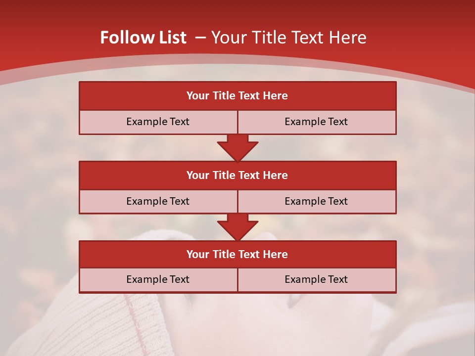 Young Woman Lying In The Fall Leaves PowerPoint Template