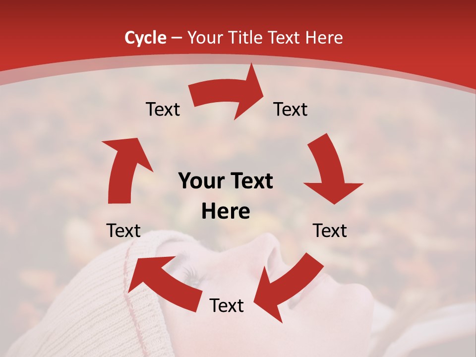 Young Woman Lying In The Fall Leaves PowerPoint Template