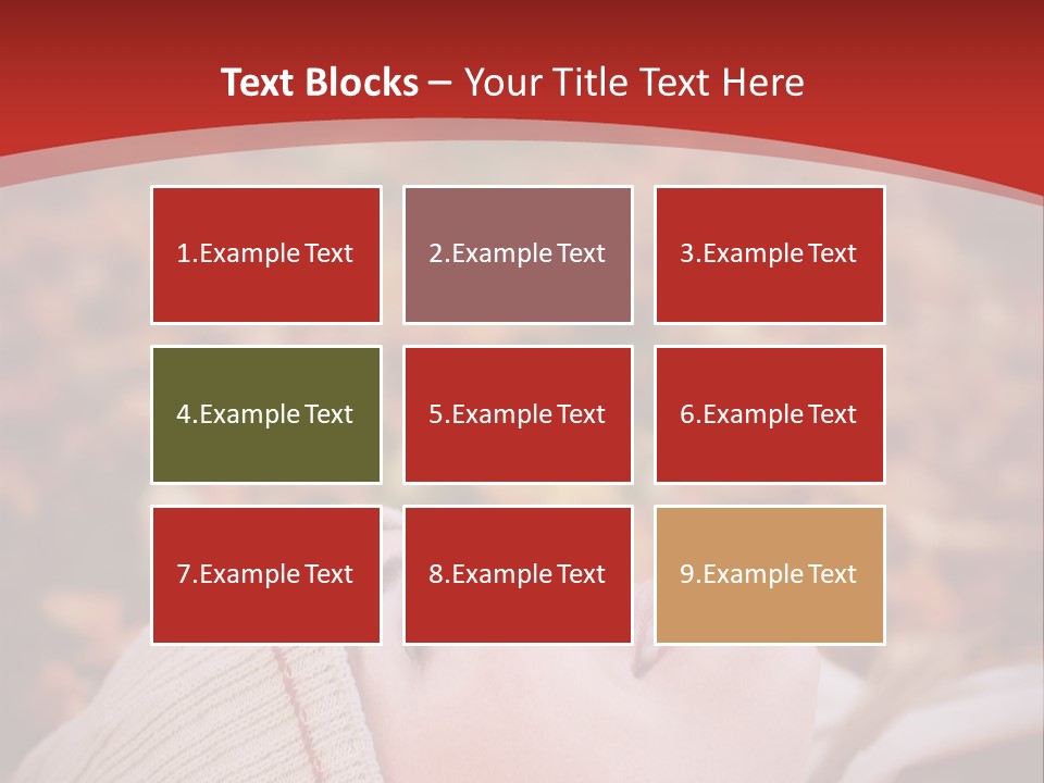 Young Woman Lying In The Fall Leaves PowerPoint Template