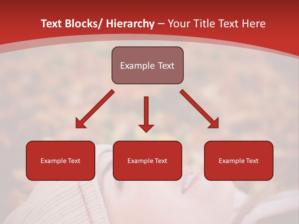 Young Woman Lying In The Fall Leaves PowerPoint Template