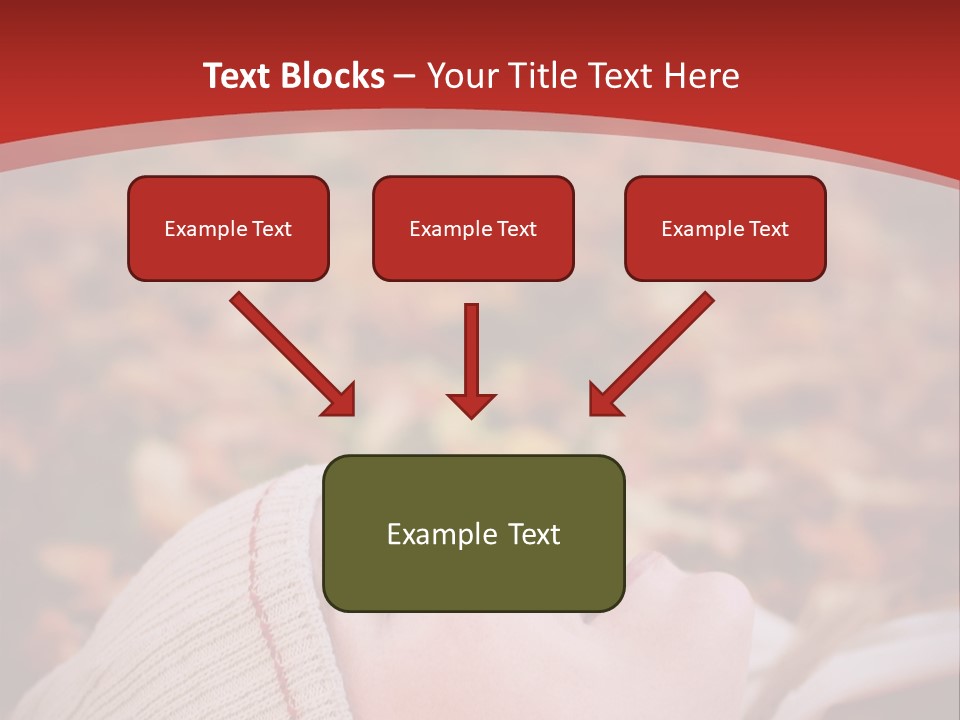 Young Woman Lying In The Fall Leaves PowerPoint Template