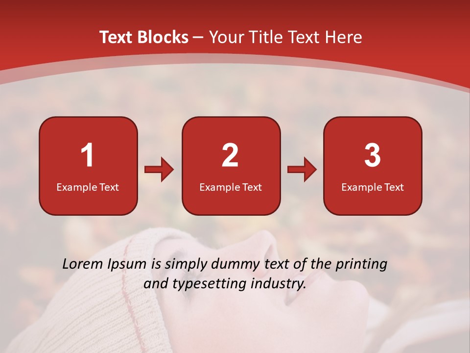 Young Woman Lying In The Fall Leaves PowerPoint Template