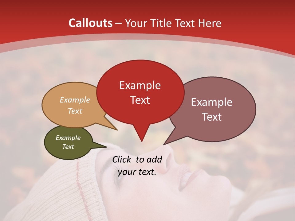 Young Woman Lying In The Fall Leaves PowerPoint Template