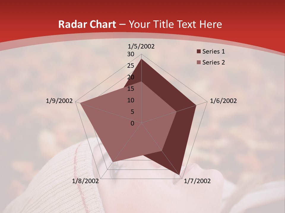 Young Woman Lying In The Fall Leaves PowerPoint Template