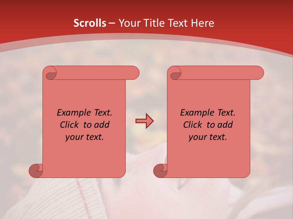 Young Woman Lying In The Fall Leaves PowerPoint Template