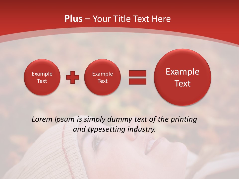 Young Woman Lying In The Fall Leaves PowerPoint Template