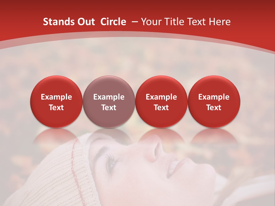 Young Woman Lying In The Fall Leaves PowerPoint Template